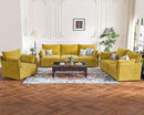 Oversized Loveseat Sofa, Modern Modular Sectional Couch Yellow Fluffy Chenille Mid Century 2-Seat 24.5" Deep Seat for Apartment, Living Room, Bedroom by CozyNest Decor
