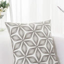 HWY 50 Grey Gray Decorative Throw Pillow Covers 18x18 Inch, Pack of 2 Embroidered Cotton Farmhouse Cushion Cover Pillow Case for Sofa Couch Living Room Bed Bedroon, Fashion Geometric Accent by CozyNest Decor