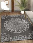 CAMILSON Outdoor Rug 6x9 Modern Area Rugs for Indoor and Outdoor Patios and Porches - Waterproof Washable Non-Shedding Easy-to-Clean Outside Carpet (6 x 9, Medallion - Dark Grey/Light Grey) by CozyNest Decor