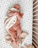 Bassinet Sheet for Baby Boy and Girl 2 Pack, Fitted Sheets for Rectangle, Oval, Hourglass Bassinet Mattress, Muslin Moses Basket Sheets with Neutral Style (Bluebell Bloom & Light Blue) by TinyTreasures Baby Boutique