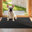 JSEI Dirt Trapper Door Mat 20"x32", Non-Slip Washable Entryway Mats, Dog Door Mat, Stain Resistant and Absorbent Floor Mats, Low Profile Welcome Mat for Front Back Door, Black by CozyNest Decor
