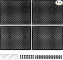 4 Pack Heavy Duty Steel Pegboard Garage Organization Panels,Universal 1/8 and 1/4 Pegboard Accessories,Suitable for Tool Storage,Garage Storage etc.(Black, 16X12) by GreenHaven Gardens