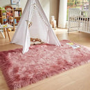 AMTOVO Faux Fur Sheepskin Rug for Living Room, 4 x 6 ft Blush Pink Fluffy Area Rug for Bedroom, Playroom, Luxury Room Decor, Rectangle by CozyNest Decor