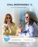 EUHOMY Countertop Ice Maker Machine with Handle, 26lbs Per Day, 9 Ice Cubes Ready in 6 Mins, Auto-Cleaning Portable Ice Maker with Basket and Scoop, for Home/Kitchen/Camping/RV (Blue) by CozyNest Decor
