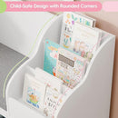 MU Kids Bookshelf with Reading Nook, Toddler Bookcase Bench with Seat Cushion and 7 Storage Cubbies, Kids Reading Nook for Boys & Girls, Toy Storage Bench Box for Bedroom, Playroom, Nursery, White by TinyTreasures Baby Boutique