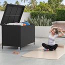 YITAHOME 230 Gal Outdoor Storage Box, XXL All-Weather Wicker Deck Box for Patio Furniture, Cushions, Pool Accessories and Garden Tools - Black by CozyNest Decor