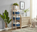 DECOMOMO Storage Bins Fabric Storage Baskets for Shelves, Linen Closet Organization Toys Nursery (Navy Blue and White, Large - 3 Pack) by CozyNest Decor