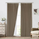 Vision Home Brown Pinch Pleated Full Blackout Curtains Linen Blended 60" Wide Thermal Insulated Window Panels 112 inch for Bedroom Living Room Darkening Pleat Drapes with Hooks Back Tab 60" Wx112 Lx1 by CozyNest Decor