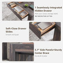 OKD 48" Modern Farmhouse Coffee Table, Wooden Living Room Table with Hidden Storage Drawer, Rustic Rectangular Center Tables w/Wood Thick Design for Living Room, Office, Dark Rustic Oak by CozyNest Decor
