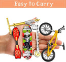 Skylety 31 Pieces Mini Finger Toys Set for Boy Girl Includes 6 Finger Skateboards, 4 Bikes, 2 Mini Scooters 4 Swing Board 8 Matched Wheels 7 Tool Accessories Educational Toy Party Favor(Cool) by TinyTreasures Baby Boutique