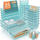 WOWBOX 25 PCS Plastic Drawer Organizer Set, 4 Sizes Desk Drawer Divider Organizers and Storage Bins for Makeup, Jewelry, Gadgets for Kitchen, Bedroom, Bathroom, Office, Sea Blue by TinyTreasures Baby Boutique