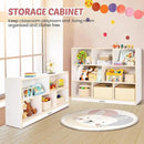 Toy Storage Organizer for Kids, 5-Compartment Wooden Storage Cabinet, Children Bookcase and Montessori Bookshelf, Book Shelf for Kids Room, Playroom, Living Room, Nursery, Classroom 24'' H(White) by CozyNest Decor