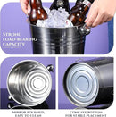 Amyhill 8 Pack Stainless Steel Ice Bucket 5.3 Quart/ 5 Liter with Handle Large Insulated Champagne Buckets Beer Bucket for Cocktail Bar Wine Parties Chilling Wine Champagne Home(Silver) by CozyNest Decor