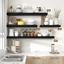 Heimlove 48" Black Floating Shelves for Wall,10 Deep Rustic Wood Display & Storage Wall Shelves with Heavy Duty Brackets for Bathroom,Bedroom,Kitchen,Living Room,Office by CozyNest Decor