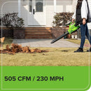 Greenworks 40V (230 MPH / 505 CFM) Cordless Brushless Leaf Blower/Vacuum with Bag, High Power, Lightweight & Quiet for Yard Debris Cleanup, Battery and Charger not included by GreenHaven Gardens