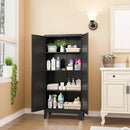 Metal Storage Cabinet With 2 Doors and 3 Adjustable Shelves, Black Kitchen Pantry for Food, Utility Cabinet for Laundry Room, Cupboard by CozyNest Decor