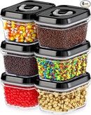DWËLLZA KITCHEN Mini Airtight Food Storage Containers with Lids – Set of 6 Clear Plastic Small Pantry Containers for Spices, Candy, Nuts, Coffee or Tea, BPA-Free, Keeps Food Fresh & Dry by CozyNest Decor