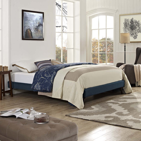 CasaFoyer  Loryn Platform Bed | Solid Wood Frame | Polyester Upholstery | Wooden Slat Support System | No Box Spring Needed | Memory Foam Compatible | Stylish Headboard Options | Ideal for Modern Bedrooms