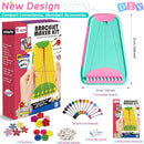 Arts and Crafts for Kids Ages 8-12,Friendship Bracelet Making Kit for Girl,Kids Jewelry Making Kit with 28 Pre-Cut Threads,Christmas Birthday Gifts for Ages 6 7 8 9 10 11 12 Year Old-LightBlue/Pink by TinyTreasures Baby Boutique