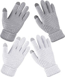 Geyoga 2 Pairs Women's Winter Touch Screen Gloves Soft Warm Fleece Lined Knit Elastic Cuff Winter Texting Gloves by TinyTreasures Baby Boutique