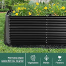 Land Guard 8x4x3ft Rectangular Galvanized Raised Garden Beds, Large-Capacity Metal Planter Box Outdoor, Durable Deep Raised Garden Bed 3ft Tall, Raised Beds for Gardening Vegetables, Dark Grey by CozyNest Decor