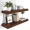 Heimlove 12 Inch Deep Floating Shelves, 48 x 12 inches Long Wall Shelf, Large Display Shelf & Storage Shelf, Rustic Wood Wall Shelves for Fireplace Mantel, Set of 2(Rustic Brown) by CozyNest Decor