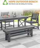 HDPE Outdoor Bench, 55" Patio Bench Outdoor Furniture, Poly Lumber Adirondack Benches, Fade-Resistant HDPE Garden Backless Benches for Park, Poolside, Porch, Smoke Gray by CozyNest Decor