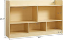 Kids Toy Storage Organizer, 5-Section Bookshelf for Organizing Books Toys, Wooden Storage Cabinet Daycare Furniture for School, Classroom Playroom, Nursery, Kindergarten (Natural) by TinyTreasures Baby Boutique