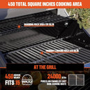Monument Grills 2-Burner Stainless Steel Liquid Propane Gas Grill, Two Foldable Shelves Patio Garden Barbecue Grill with Clearview® Lid, Knob Control Mesa220, Black by GreenHaven Gardens
