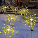 Solar Garden Firework Lights Outdoor Waterproof 2 Pack Solar Powered Art Stake Twinkle Lighting for Outside Decor, 120 LED Sparklers String Lights for Yard Party Decorations (Warm White) by GreenHaven Gardens