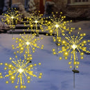 Solar Garden Firework Lights, 4 Pack, Waterproof, 120 LED, Outdoor, Warm White, Pathway, Patio, Party Decorations by GreenHaven Gardens