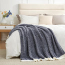 Snuggle Sac Heather Navy Oversized Twin-XL Size Blanket, Super Soft, Warm, Knit, 66x90 inches by TinyTreasures Baby Boutique