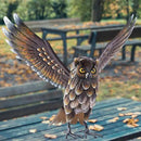Natelf Garden Owl Sculptures & Statues, Standing Metal Bird Yard Art Sculpture for Patio Backyard Pond Outdoor Decorations by GreenHaven Gardens