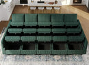 Belffin Large 15 Seat Modular Sectional Sofa with Storage Seat Corduroy Sleeper Sectional Sofa Bed Oversized Convertible Modular Couch for Living Room Green by CozyNest Decor