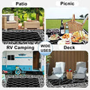 OutdoorLines Indoor Outdoor Rugs for Patio 4x6 ft - Reversible Outside Carpet, Stain & UV Resistant Portable RV Mats, Plastic Straw Rug for Camping, Pool Deck, Porch Rhombus Black & White by GreenHaven Gardens