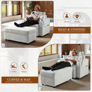 Accent Chair with Storage Ottoman Upholstered Living Room Chairs for Reading Chair with Chaise Lounge Chairs Indoor, Comfortable Armchair for Bedroom by CozyNest Decor