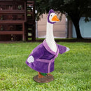 Christmas Lady Goose Outfit Bathrobe Porch Clothes for 23'' Cement Goose Outdoor Garden Yard Patio Statue Halloween Costume Decoration(Purple) by GreenHaven Gardens