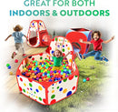 Playz 5-Piece Kids Play Tents Crawl Tunnels and Ball Pit Popup Bounce Playhouse Tent with Basketball Hoop for Indoor and Outdoor Use with Red Carrying Case by TinyTreasures Baby Boutique