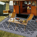 GAOMON Outdoor Rug for Patio 5'x8' Reversible Plastic Rugs Camping Mat for Outdoor, RV, Backyard, Deck, Balcony, Picnic, Beach, Grey/White(Geometric) by CozyNest Decor