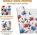 4th of July Floral Placemats Set of 4 Patriotic Summer Red Blue Flowers Linen Fabric Table Mats America Memorial Day Independence Day Place Mats for Party Kitchen Dining Decoration by CozyNest Decor