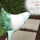 Alpine Corporation MCC702 Head-Down Metal Bird Outdoor Statue, Animal Décor for Patio, Lawn & Garden, 24" H, Blue and White by CozyNest Decor