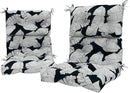 LVTXIII Outdoor Seat/Back Chair Cushion Patio Tufted High Back Cushion, Seasonal Replacement Rocking Chair Cushion with Ties (44” L x 22W”, Set of 2, Black Lush Leaf) by GreenHaven Gardens