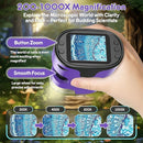 1000X Handheld Microscope for Kids 4K 2.0" Screen Rechargeable Mini Pocket Digital Microscopes w/Slides Kit Portable Edu Gift Age 4-6 8-12 Children Students (Purple) by TinyTreasures Baby Boutique