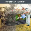Kesfitt Raised Garden Bed Kit,Outdoor Galvanized Planter Raised Boxes with Safety Edging and Gloves,Large Metal Raised Garden Beds for Gardening Vegetables,Fruits,Flower(6x3x1FT) by GreenHaven Gardens