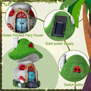 Suzile 50 Pcs Solar Fairy House Garden Accessories Light up Flocked Fairy House Garden Kit Green Resin Miniature Mushroom Figures Micro Landscape Ornament(Mushroom House) by GreenHaven Gardens