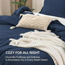 Litanika California King Comforter Set Navy Blue - 3 Pieces Cal King Lightweight Soft Plain Bed Comforter, Oversized Down Alternative Bedding Set - Machine Washable (104x96In, 2 Pillowcases) by CozyNest Decor