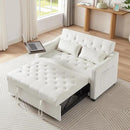 3-in-1 Convertible Sleeper Sofa Bed, Pullout Couch with 360° Swivel Side Table, Modern Chenille Fabric, Easy to Assemble, Folding Loveseat Sofa Bed for Living Room & Guest Room by CozyNest Decor