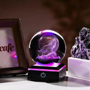 Qianwei Wolf Gifts: 3D Crystal Ball - 3.14'' Laser Decor Glass Animals Figurines Statue & Night Light by GreenHaven Gardens