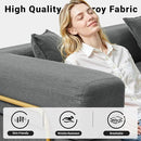 108" Oversized Convertible Sleeper Sofa Bed, Corduroy L Shape Sectional Couch, Folding Sofa Bed with Side Pocket, Modern Cloud Floor Mattress Couch, Modular Sofa for Living Room, Grey by CozyNest Decor
