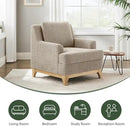 Oversized Accent Chair, Modern Boucle Armchair with Wood Legs, Modern Reading Chair with Thick Cushion, Comfy Chairs for Living Rooms, Bedrooms, Reading nooks and Apartments by CozyNest Decor